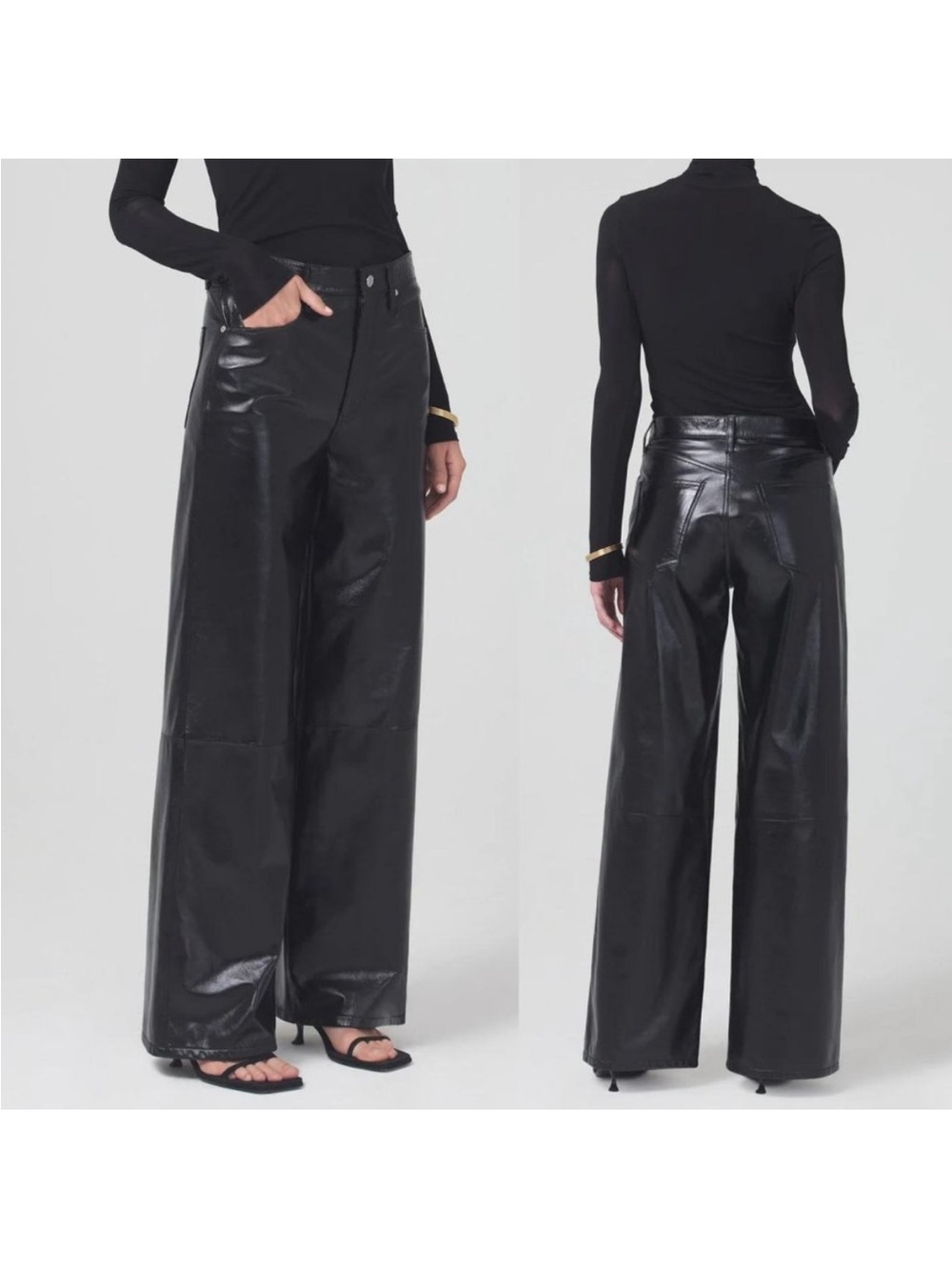 Citizens of Humanity Annina Patent Leather Trousers Pants Black size 28
